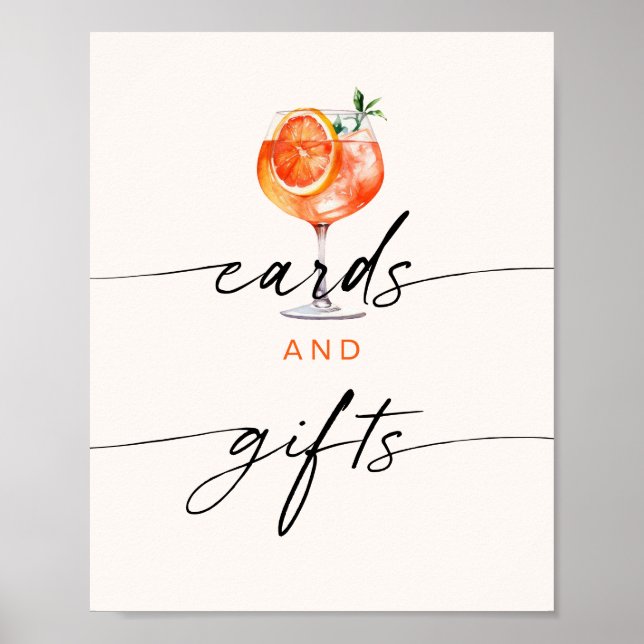 Aperol Spritz Cards & Gifts Bridal Shower  Poster (Front)