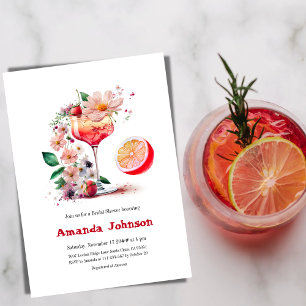 Aperol Spritz Cocktail Citrus Orange Bridal Shower Invitation