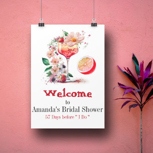 Aperol Spritz Cocktail Citrus Orange Bridal Shower Poster