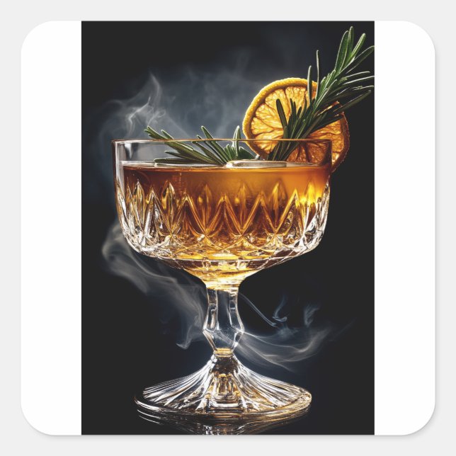 Aperol spritz cocktail on a dark background square sticker (Front)