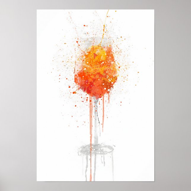 Aperol Spritz Cocktail Poster (Front)
