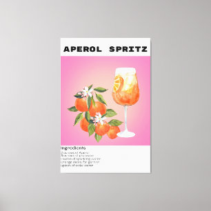 Aperol Spritz Cocktail Recipe Orange Flower Market Canvas Print