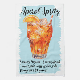 Aperol Spritz Cocktail Recipe Tea Towel
