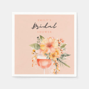 Aperol Spritz Floral Bridal Shower Napkin