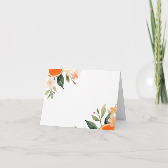 Aperol Spritz Floral Bridal Shower Place Cards (Front)