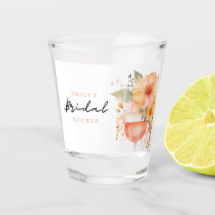 Aperol Spritz Floral Bridal Shower Shot Glass