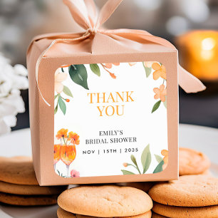 Aperol Spritz Floral Bridal Shower Sticker