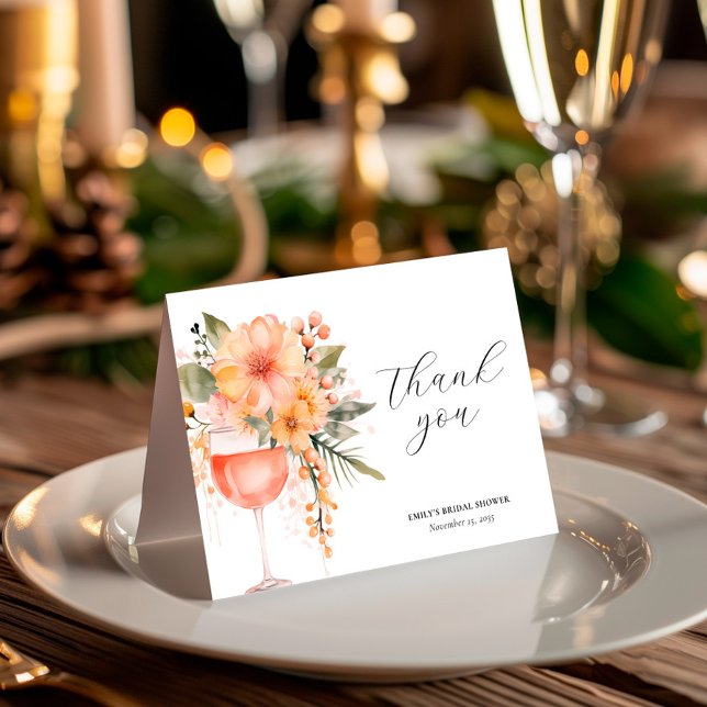 Aperol Spritz Floral Bridal Shower Thank You Card (Creator Uploaded)