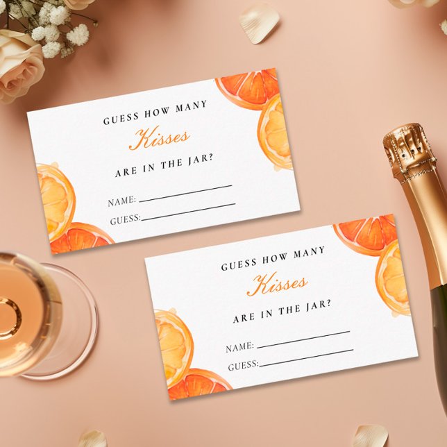 Aperol Spritz How Many Kisses Bridal Shower Enclosure Card (Creator Uploaded)