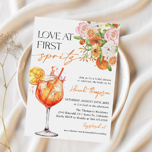 Aperol Spritz Love At First Spritz Bridal Shower Invitation