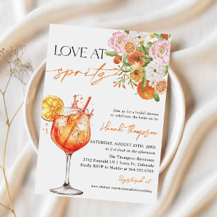 Aperol Spritz, Love At First Spritz Bridal Shower Invitation