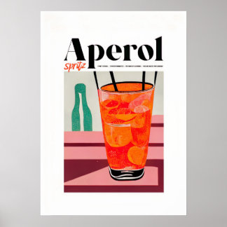Aperol Spritz Modern Abstract Art Poster
