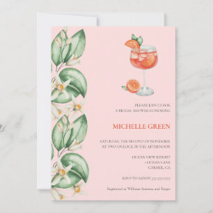 Aperol Spritz Orange Bridal Shower Invitation