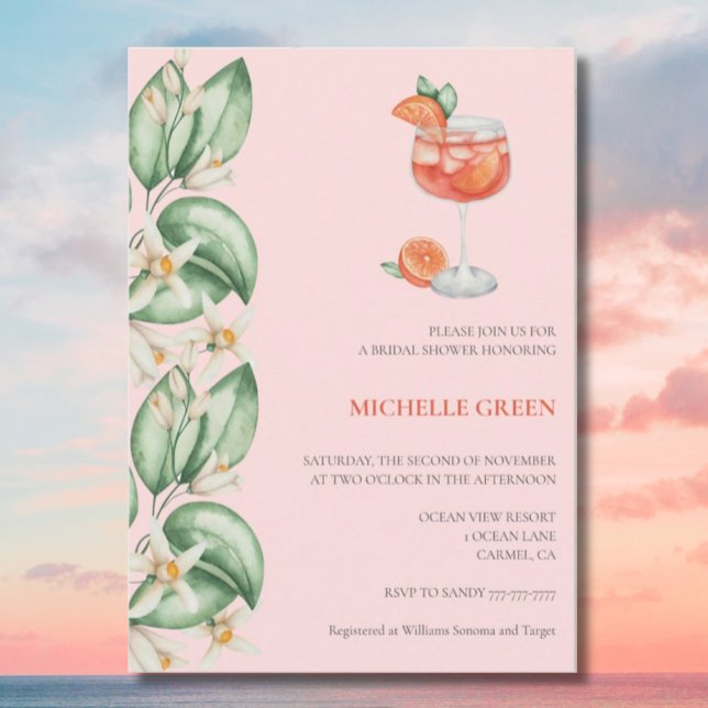 Aperol Spritz Orange Bridal Shower Invitation QR (Creator Uploaded)