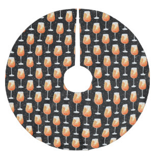 Aperol Spritz Pattern Brushed Polyester Tree Skirt