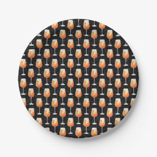 Aperol Spritz Pattern Paper Plate