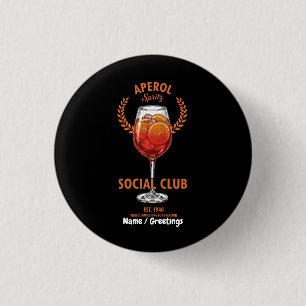 Aperol Spritz Social Club Funny Cute Drinks Design 3 Cm Round Badge