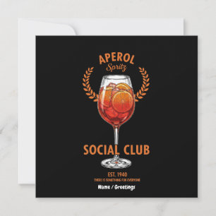 Aperol Spritz Social Club Funny Cute Drinks Design Invitation