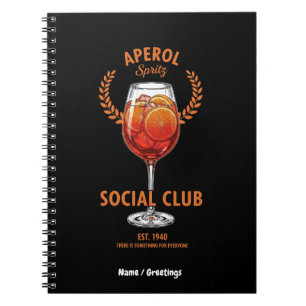 Aperol Spritz Social Club Funny Cute Drinks Design Notebook
