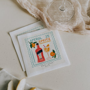 Aperol Spritz Stamp   Italian Wedding Bar Napkin