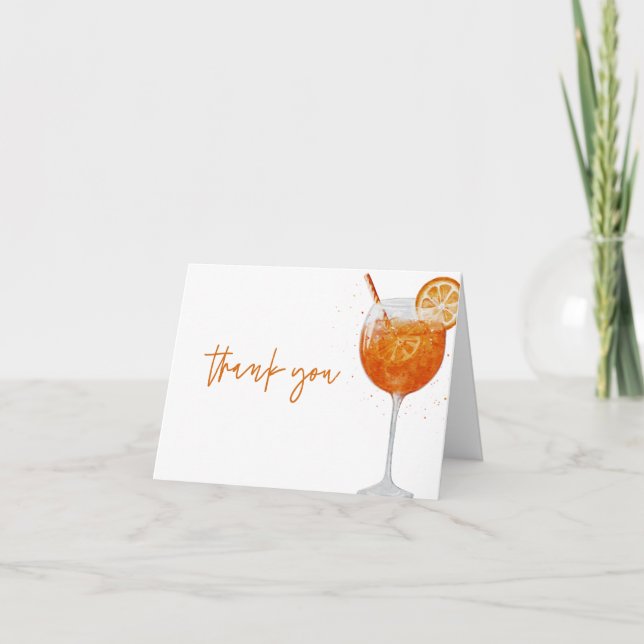 Aperol Spritz Thank You Cards Italy bridal shower (Front)