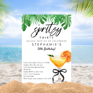Aperol Spritz Tropical Summer Cocktail Birthday Invitation