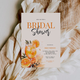 Aperol Spritz Watercolor Bridal Shower Invitation