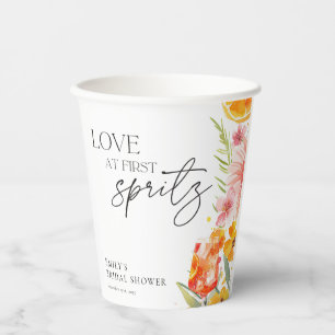 Aperol Spritz Watercolor Bridal Shower Paper Cups