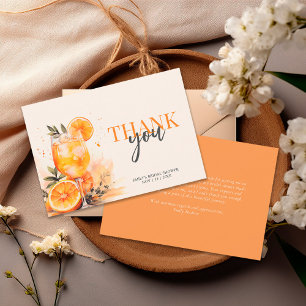 Aperol Spritz Watercolor Bridal Shower  Thank You Card