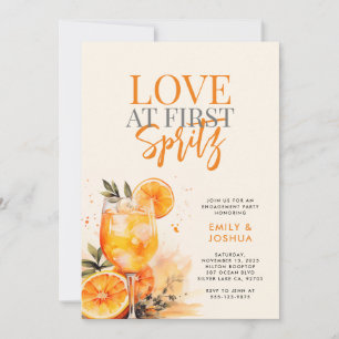 Aperol Spritz Watercolor Engagement Party Invitation
