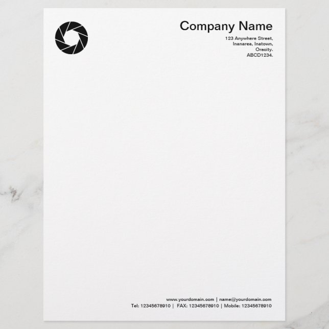 Aperture - Black Letterhead Design (Front)