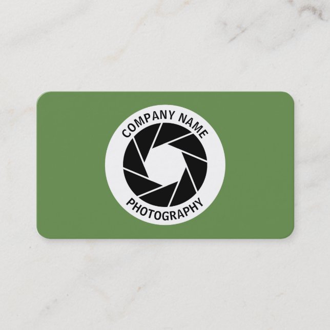 Aperture Circle - Moss Green Business Card (Front)
