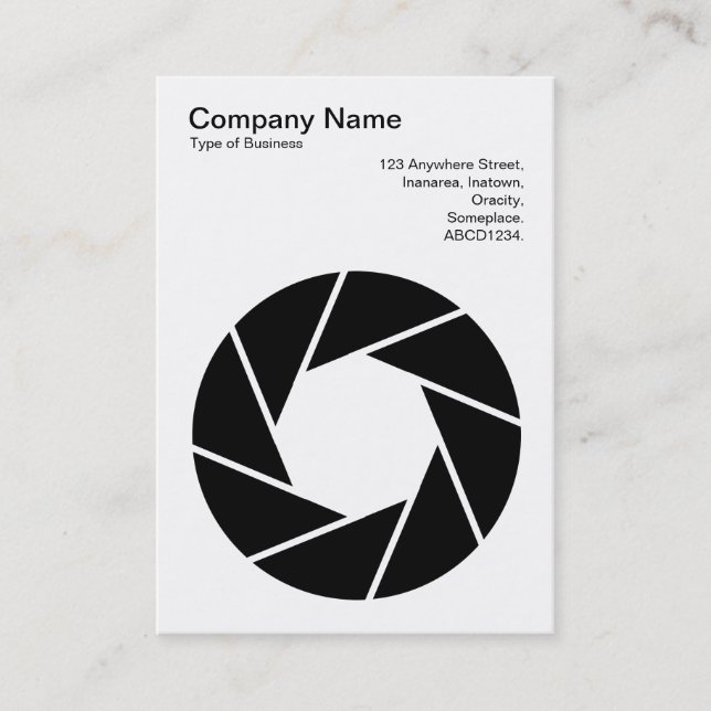 Aperture Symbol - Black Business Card (Front)