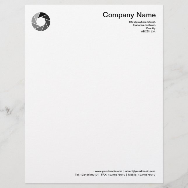 Aperture - Tones Letterhead (Front)