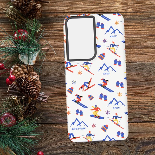 Apex Mountain Canada Ski Snowboard Pattern Samsung Galaxy S21 Ultra Case (Apex Mountain Canada ski snowboard cross-country skiing winter snow vacation samsung phone case)