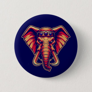 Apex Pachyderm - Navy Blue and Orange Edition 6 Cm Round Badge