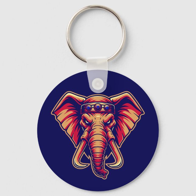 Apex Pachyderm - Navy Blue and Orange Edition Key Ring (Front)