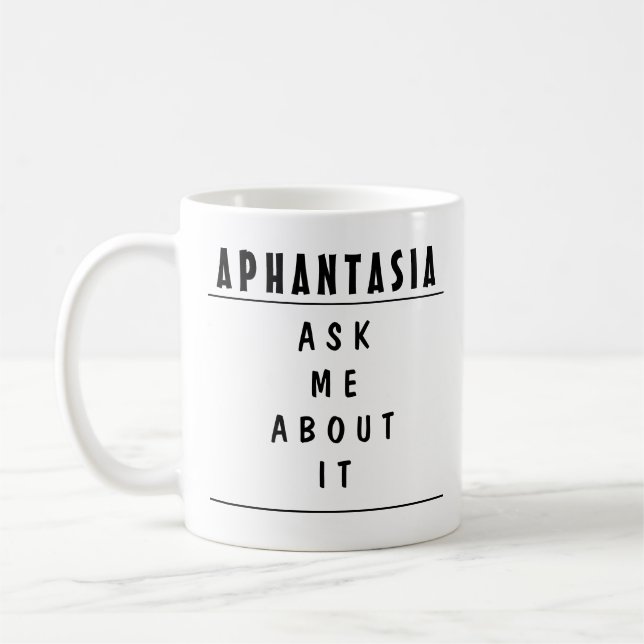 Aphantasia Information Conversation Starter Mug Bk (Left)