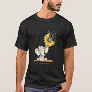 Aphasia Awareness Cute Elephant Sunflower Grey Rib T-Shirt