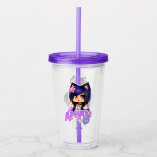 Aphmau, Birthday Cup, Meemeows, Purple Cat, Cute  Acrylic Tumbler
