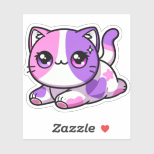 Aphmau, Meemeows, Cute Cat, Purple Kawaii Stickers