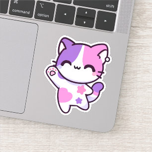 Aphmau, Meemeows, Cute Cat, Purple Kawaii Stickers