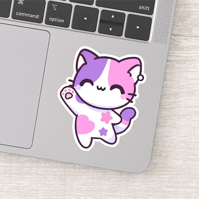Aphmau, Meemeows, Cute Cat, Purple Kawaii Stickers (Detail)