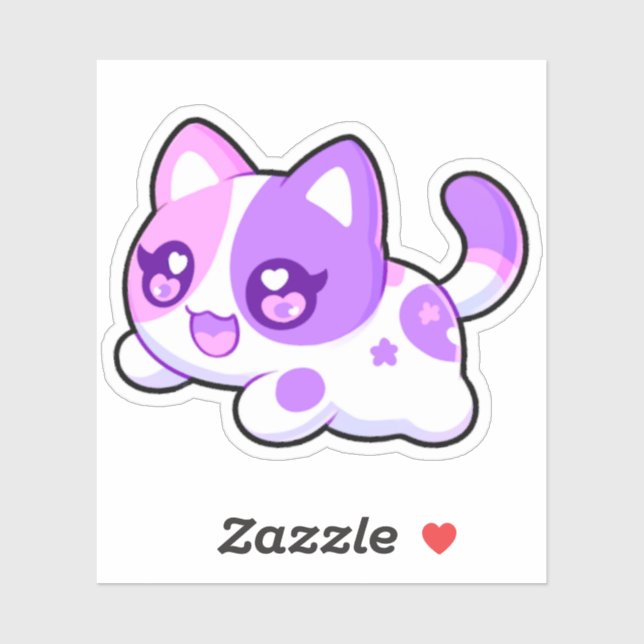Aphmau, Meemeows, Cute Cat, Purple Kawaii Stickers (Sheet)