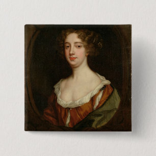 Aphra Behn (1640-89) (oil on canvas) 15 Cm Square Badge