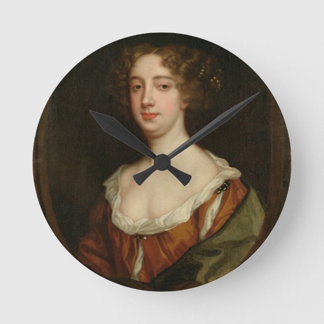 Aphra Behn (1640-89) (oil on canvas) Round Clock (Front)