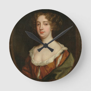 Aphra Behn (1640-89) (oil on canvas) Round Clock