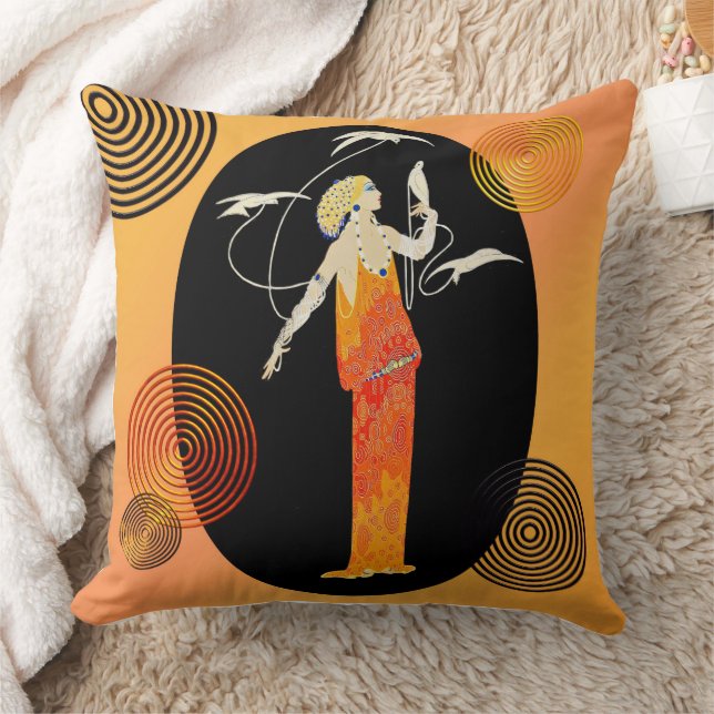 Aphrodite (ERTE) Deco Style Cushion (Blanket)