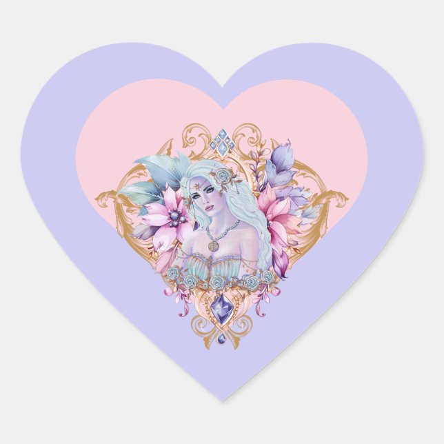 Aphrodite goddess of love roses by Renee Heart Sticker (Front)