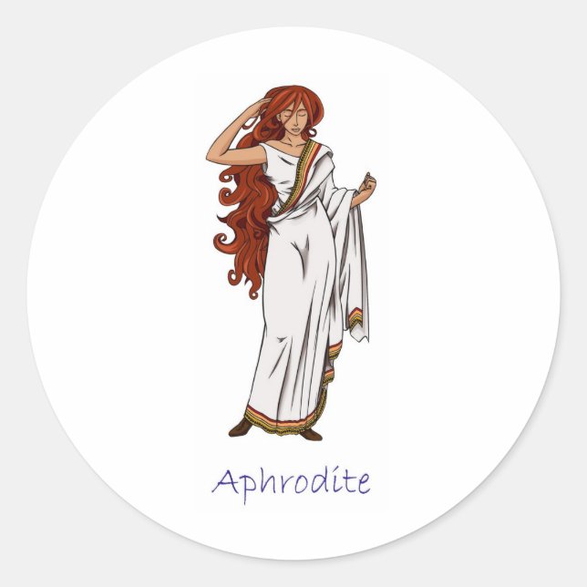 Aphrodite - Greek Goddess Classic Round Sticker (Front)